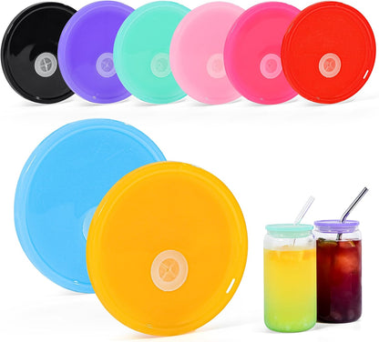 10 Pcs 20 oz Tumbler Lid Plastic Skinny Tumbler Lid Replacement Splash Resistant 20 oz Silicone Sliding Skinny Tumbler Lids, BPA Free, Straw Friendly, Multi-Colored