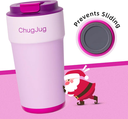 16 oz Travel Coffee Mug with Ceramic Coating, Leak-Proof Vacuum Insulated Coffee Tumbler with Lid, Reusable Double Wall Stainless Steel Travel Cup for Hot& Cold Drinks (Violet Dream)