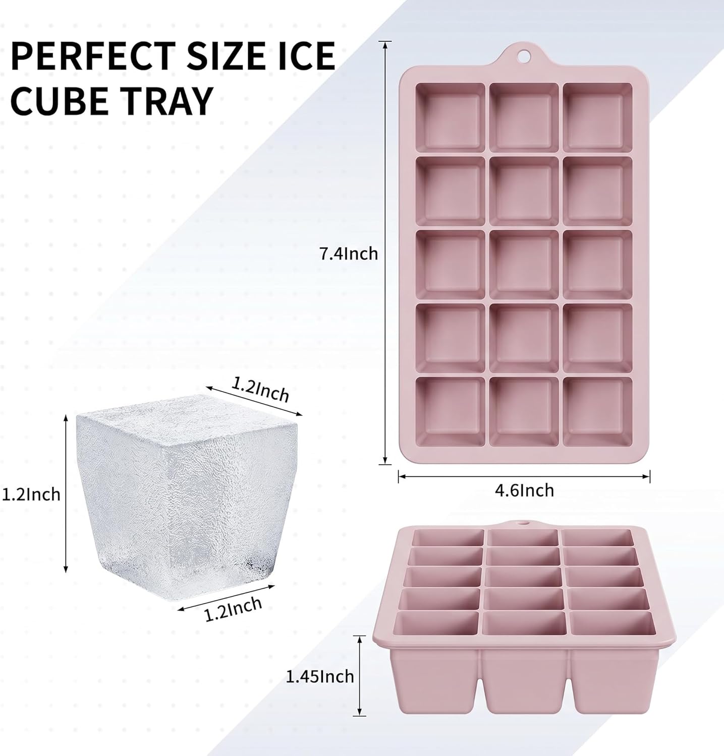 Silicone Ice Cube Tray 3 Pack, HANCELANT Ice Cube Mold, Ice Trays for Freezer with Lid for Whiskey, Baby Food, BPA Free, Easy Release