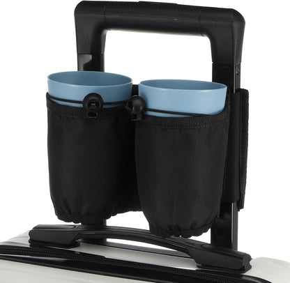 Yolev Luggage Cup Holder for Suitcases - Black Cup Holder for Luggage - Suitcase Accessories for Flight Attendants & Business Travelers