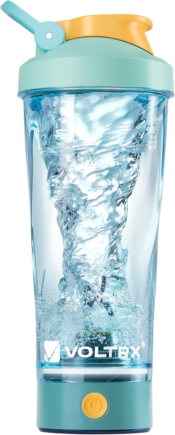VOLTRX Premium Electric Protein Shaker Bottle, Made with Tritan - BPA Free - 24 oz Vortex Portable Mixer Cup/USB Rechargeable Shaker Cups for Protein Shakes