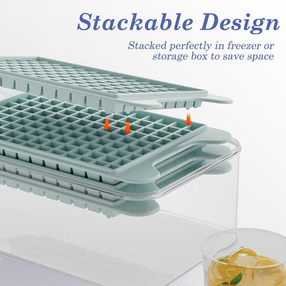 Mini Ice Cube Tray for Freezer: GGUW Nugget Ice Cube Tray with Bin - Crushed Ice Tray Making 4×117 PCS Icecube - Easy Release Iced Maker Trays