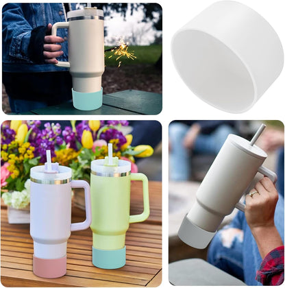 2 Pcs 3 Inch / 75mm Black Water Bottle Boot, Silicone Sleeve Water Bottle Bumper, Tumbler Accessories Bottle Bottom Protector for 20oz 30oz 40oz Water Bottle