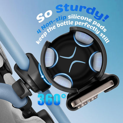 Guiseapue Cup Holder for Walker: Stroller Cup Holder Attachment with Phone Holder, Wheelchair/Stroller Accessories for Rollator, Bike, Scooter, Baby Essentials, Gifts for New Mom