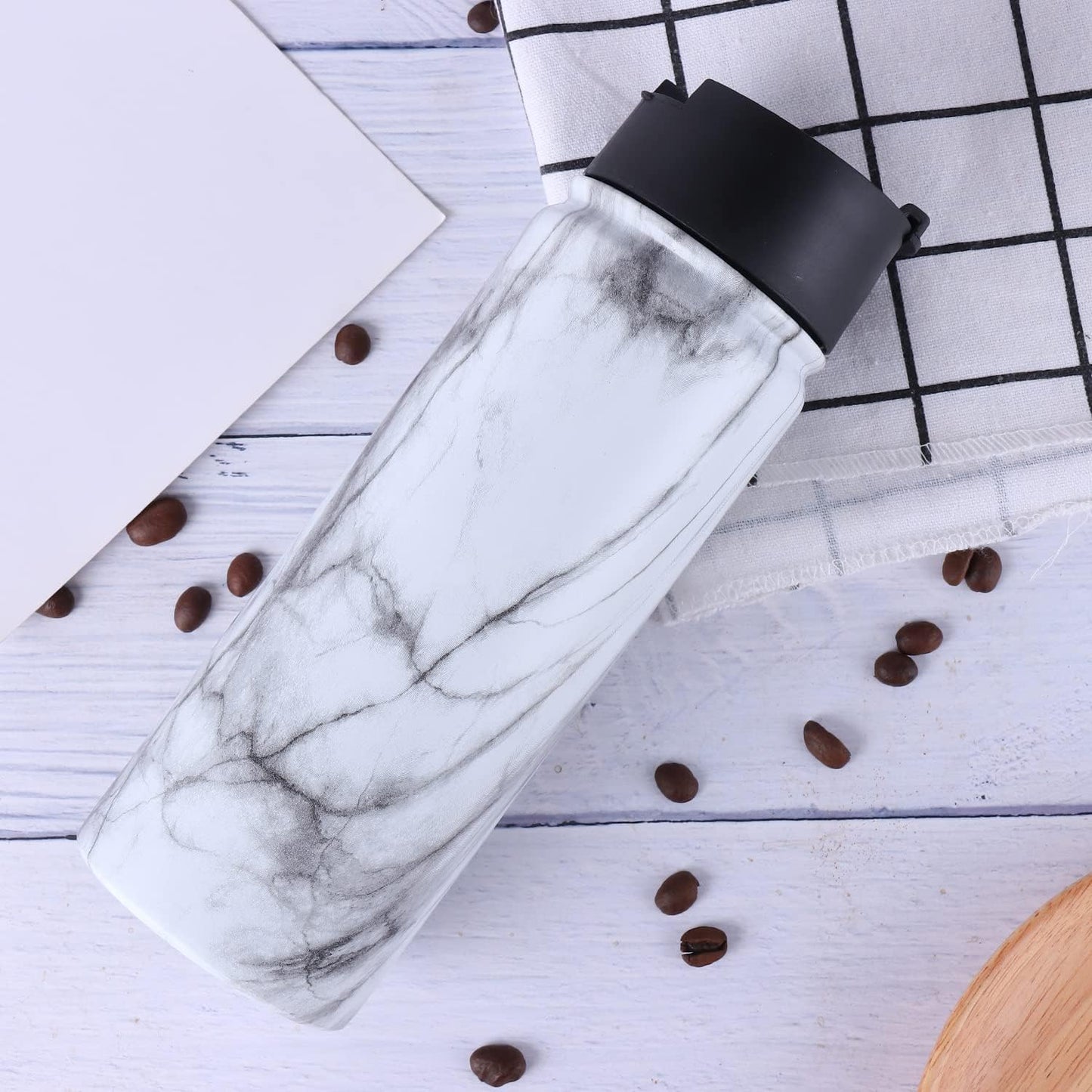 Sivaphe Tea Infuser Bottle With Removable Loose Leaf Tea Strainer Cup 18/8 Stainless Steel Portable Insulated Travel Tea Tumbler Black