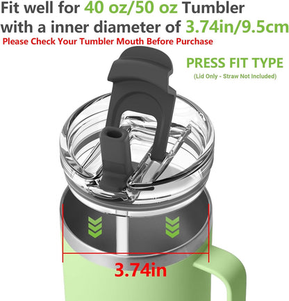 Zenbo 2-in-1 Replacement Lid – Press-In Leakproof Flip Straw & Sip Top, Compatible for Yeti 30oz/35oz/42oz Tumbler Lids, Fit for Hydraflow/Hydrapeak 40oz and REDUCE 40oz/50oz Tumblers