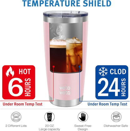 WETOWETO 20oz Tumbler, Stainless Steel Vacuum Insulated Coffee Travel Mug, Double Wall Powder Coated Insulated Coffee Mug Travel Mug with Lid Thermal Cup for Outdoor (Navy Blue, 1 Pack)