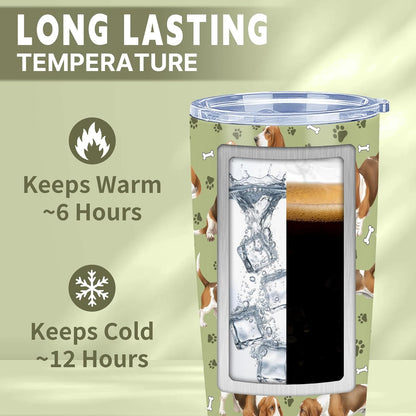 Beagle Gifts for Women Men, 40oz Stainless Steel Insulated Tumbler Travel Cup Mug, Funny and Unique Beagle Gifts for Dog Lover - Colors B