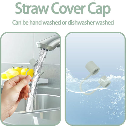 6PCS Silicone Straw Covers Cap Compatible with Stanley Cup 30&40oz Tumbler with Handle 10mm Straw Toppers，Straw Tips Lids Dust-Proof Reusable for Stanley Cup Accessories (White)