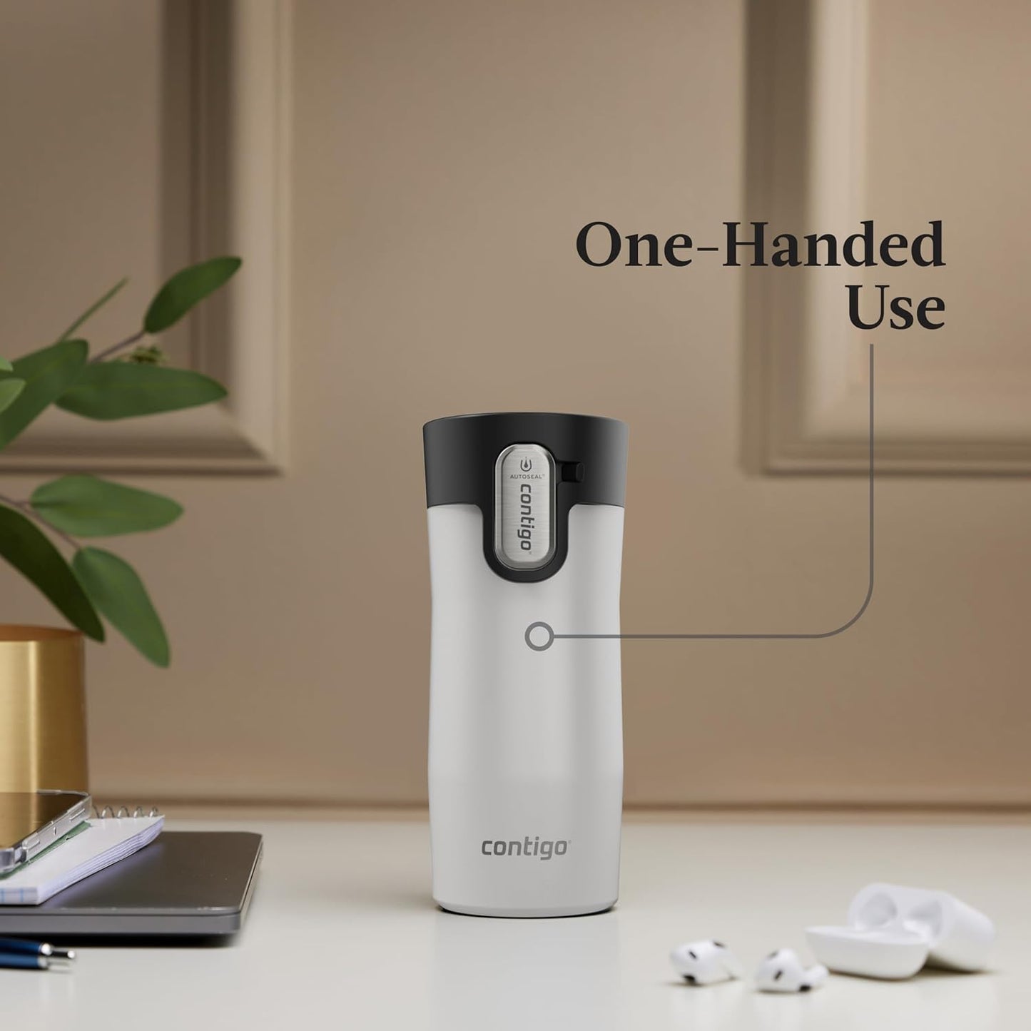 Contigo AUTOSEAL West Loop Vacuum-Insulated Stainless Steel Travel Mug with Easy-Clean Lid 12 oz Blueberry
