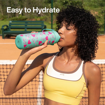 ENCOOL Insulated Water Bottle with Straw Stainless Steel Water Bottle, Leak-Proof, BPA-Free, Double Wall Vacuum Keeps Cold for 24 Hours for Sports, Travel, School (26 oz, Cotton Candy) - Colors B