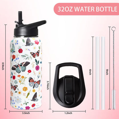 32 oz Pickleball Insulated Water Bottle with Straw - Pickleball Gym Hiking Sports Coffee Mug | Perfect Pickleball Gifts for Women, Pickleball Decor Accessories
