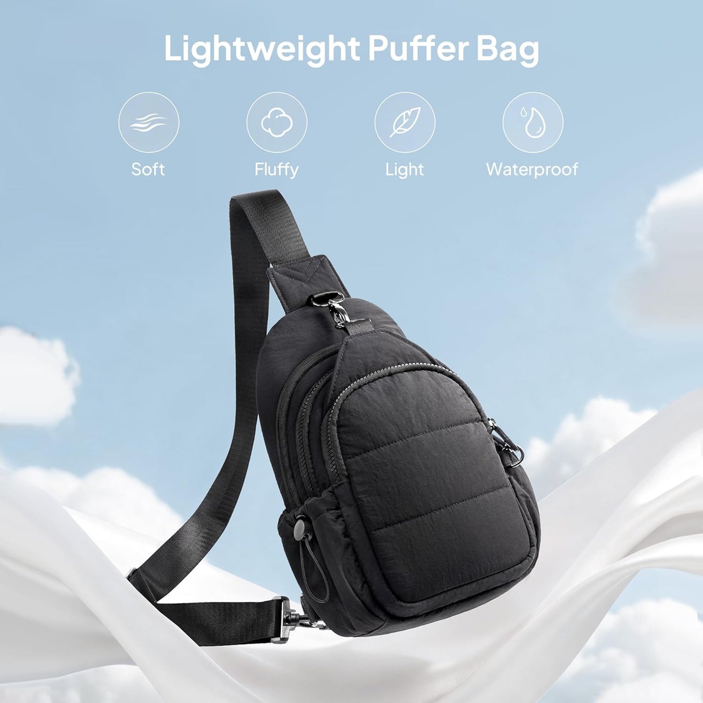 TOPEAST Sling Bag for Women, Anti-Theft Crossbody Bag with RFID Blocking & Water Bottle Holder for Travel, Water-resistant