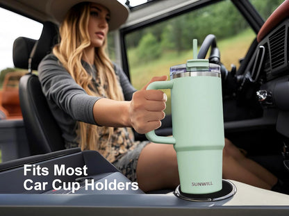 SUNWILL 20 oz Tumbler with Handle and Straw Leak Proof,Travel Coffee Mug with Lid, Stainless Steel Cup Insulated for Office & Gym, Cupholder Friendly, Powder Coated Orchid