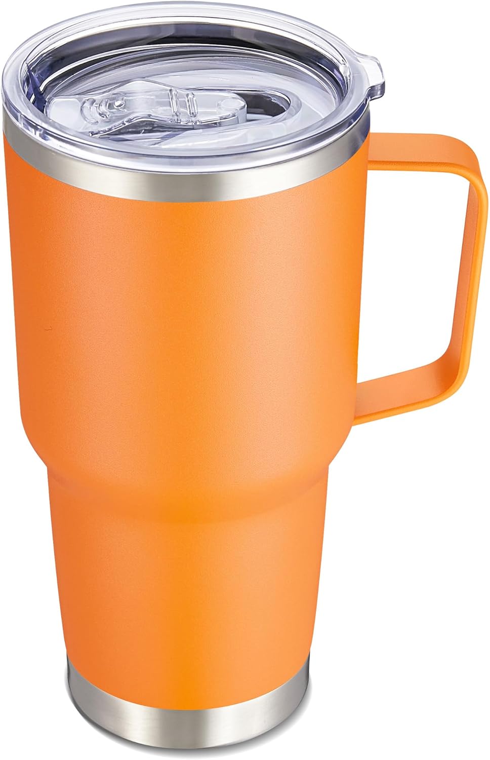 30 oz Tumbler with Handle and Lid, Stainless Steel Tumblers Double Wall Vacuum Insulated Travel Mug Leak Proof Cup Keep Drinks Cold and Hot Black, 1 Pack