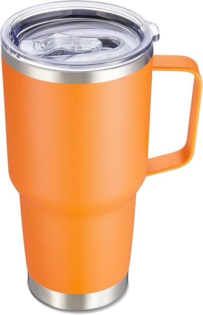 30 oz Tumbler with Handle and Lid, Stainless Steel Tumblers Double Wall Vacuum Insulated Travel Mug Leak Proof Cup Keep Drinks Cold and Hot Black, 1 Pack