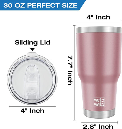 WETOWETO 30oz Tumbler with Lid, Stainless Steel Vacuum Insulated Water Coffee Tumbler, Double Wall Powder Coated Travel Mug Thermal Cup for Home Outdoor (Navy Blue, 1 Pack)