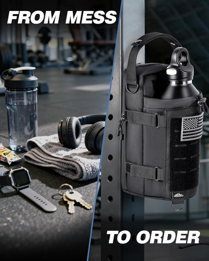 Magnetic Gym Bag for Men - Water Bottle Carrier Holder Bag with Shoulder Strap, 4 Built-in Magnets Gym Gifts for Men