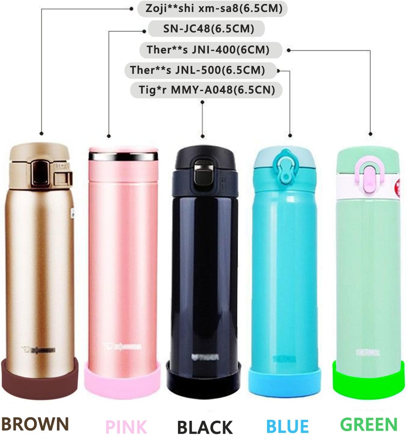 20PCS 65mm Protective Cup Mat Silicone Sleeve Heat-Resistant Water Bottle Holder Insulation Mat Non-Slip Cup Mug Coaster