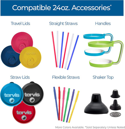 Tervis Clear & Colorful Tabletop Made in USA Double Walled Insulated Tumbler Travel Cup Keeps Drinks Cold & Hot, 16oz Mug, Clear