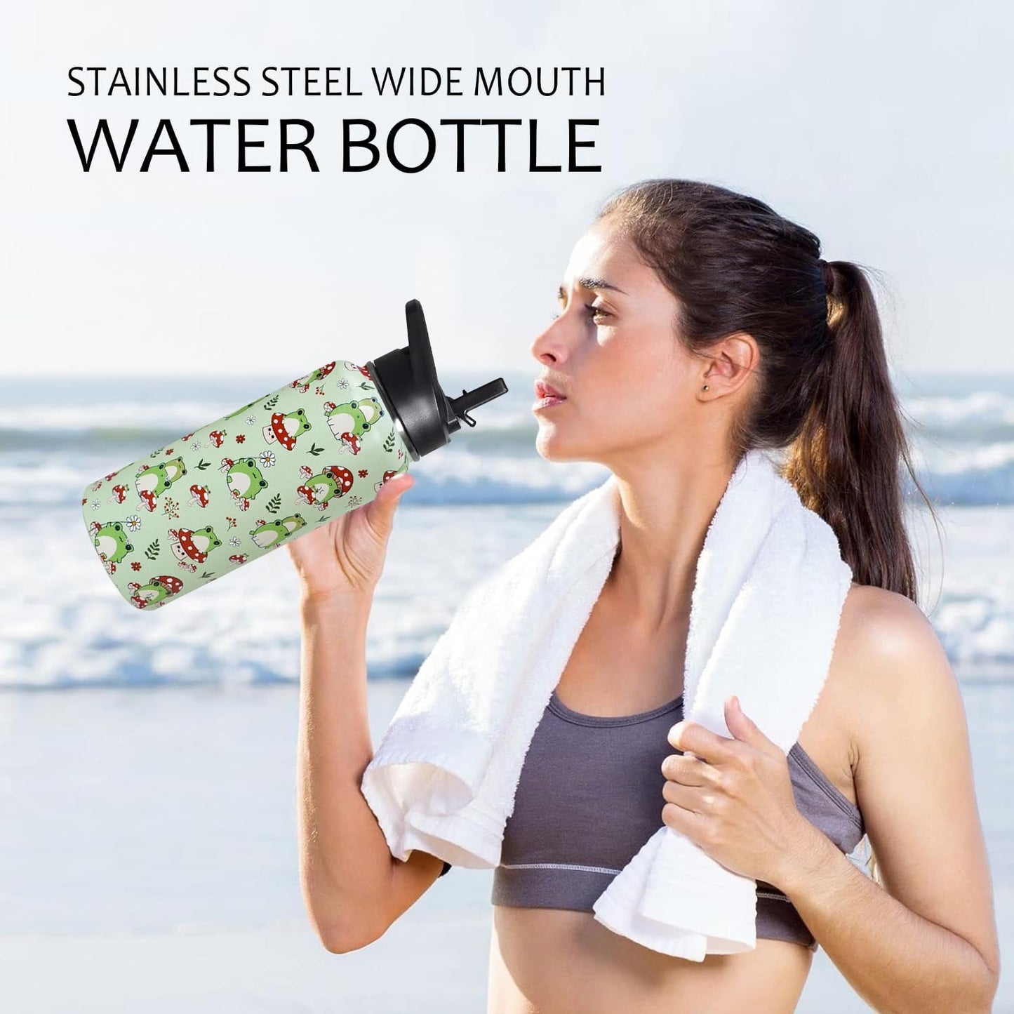 32 oz Pickleball Insulated Water Bottle with Straw - Pickleball Gym Hiking Sports Coffee Mug | Perfect Pickleball Gifts for Women, Pickleball Decor Accessories