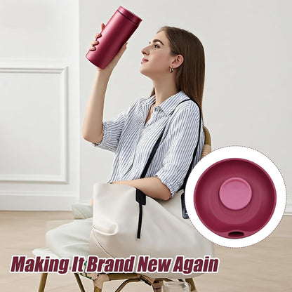 Replacement Slider Lid for Owala SmoothSip 20oz & 12oz, Top Cover Compatible with Owala 24oz Coffee Tumbler, Coffee Travel Mugs Leakproof Accessories, BPA-Free (Black Cherry)