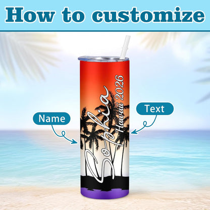 Girl Trip Gifts for Women, Personalized Girls Trip Tumblers with Name Text, Custom Beach Tumbler, Road Trips Vacation Cruise Cup with Lid and Straw, Bachelorette Party Girl Weekend Gift For Friend
