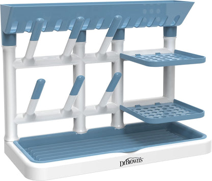 Dr. Brown's Baby Bottle Drying Tower, Stand-Up Countertop Drying Rack with Organized Storage for Baby Essentials, Space Saving Vertical Rack, Black/White