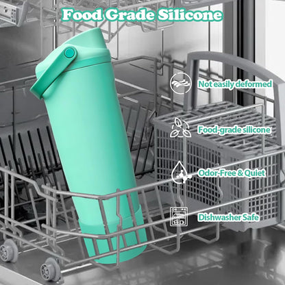 2PCS Silicone Boots for Owala 30oz & 40oz FreeSip Sway Bottles & Tumblers – Non-Slip, Scratch-Resistant, Stability Enhancer for Owala Accessories (Eucalyptus Green) - Colors A