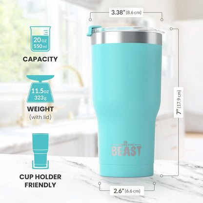Beast 10 oz Tumbler Stainless Steel Vacuum Insulated Coffee Ice Cup Double Wall Travel Flask (Arctic White)