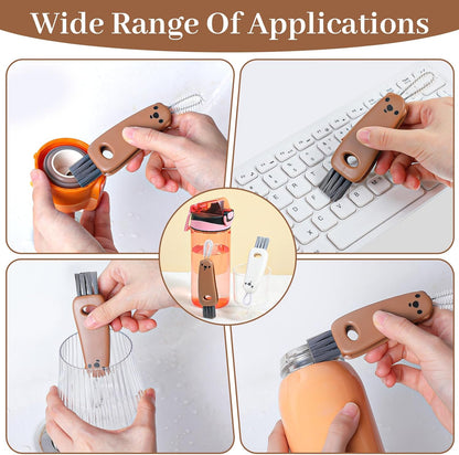 3 in 1 Cup Lid Cleaning Brush,2Pcs Multifunctional Lid Gap Cleaning Brush Tool,Water Bottle Lidss Cleaner for Straws,Tumblers,Bottles Caps