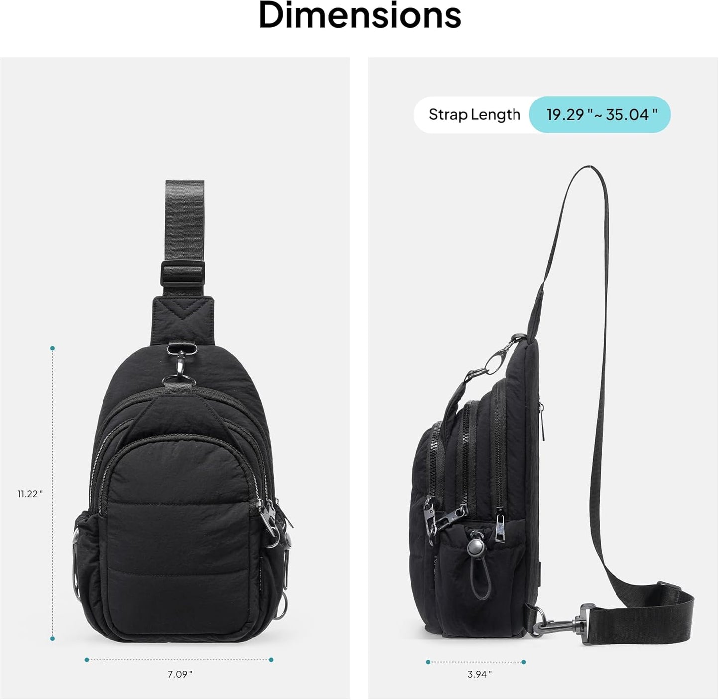 TOPEAST Sling Bag for Women, Anti-Theft Crossbody Bag with RFID Blocking & Water Bottle Holder for Travel, Water-resistant