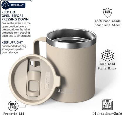TILUCK 20 oz Insulated Tumbler with BPA-Free Lid, Stainless Steel Vacuum Travel Coffee Mug, Double Wall Coffee Tumbler（20oz，Matte DarkBlue）
