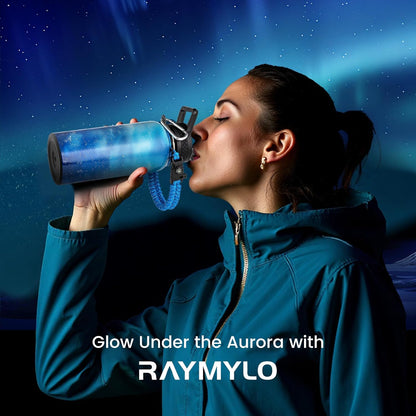 RAYMYLO One Gallon Water Bottle Insulated, Triple Walled Vacuum Stainless Steel (Cold for 48 Hrs), Leak Proof & Non-BPA, Large Water Flask Jug with Paracord Handle & Straw Spout Lids