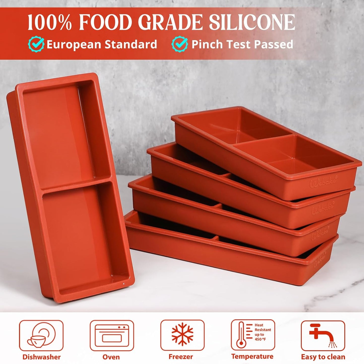 Webake Silicone Water Bottle Ice Cube Trays Mold Set of 2, Easy Release Long Ice Cube Sticks For Cocktail and Whisky