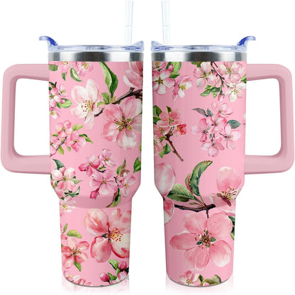 40 oz Tumbler with Handle and Straw Lid Leak Proof | You're Awesome Inspirational Mother's Day Birthday Gifts for Women Men Coworker Friends | Stainless Steel Cup Dishwasher Safe