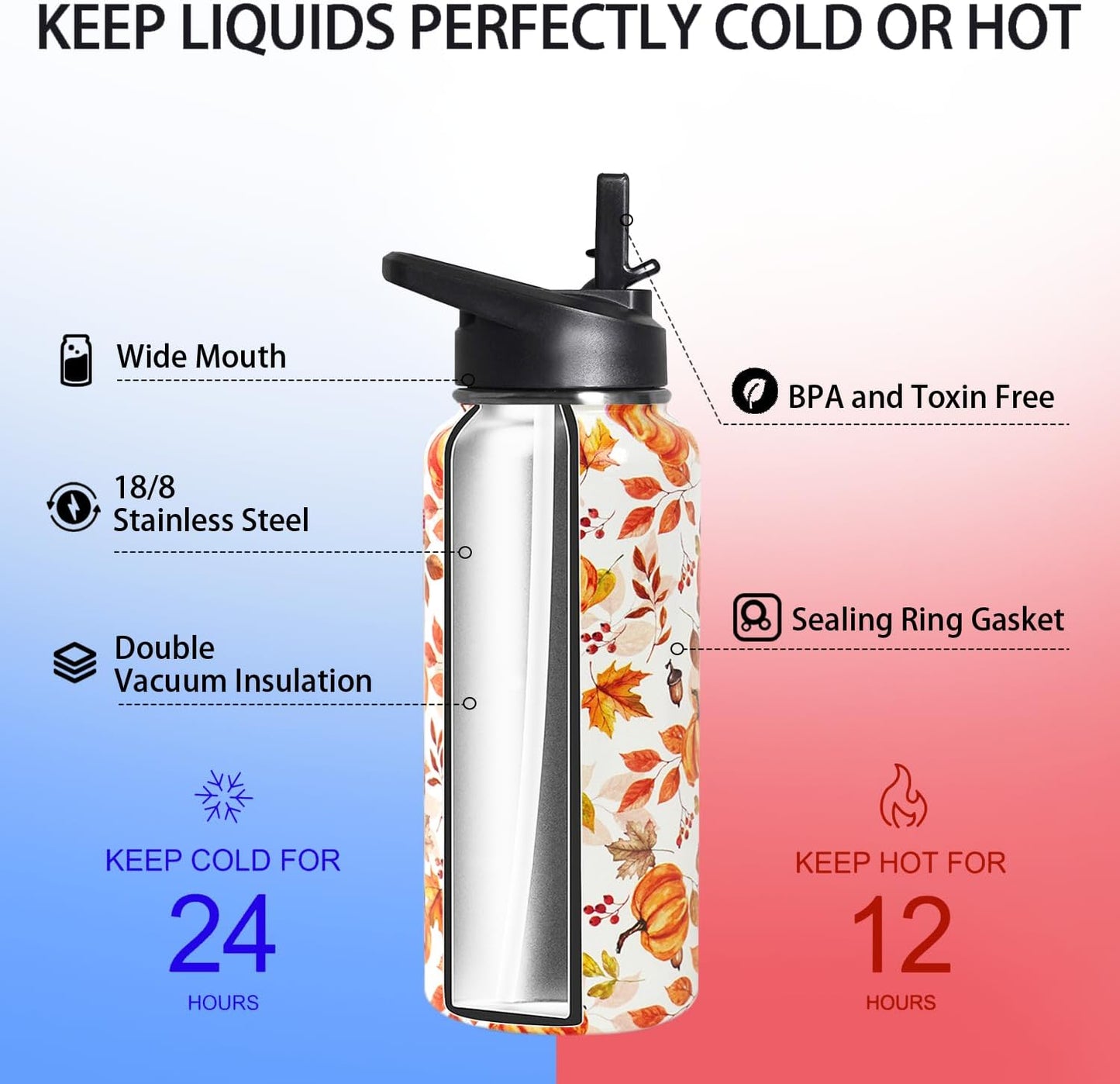 32 oz Pickleball Insulated Water Bottle with Straw - Pickleball Gym Hiking Sports Coffee Mug | Perfect Pickleball Gifts for Women, Pickleball Decor Accessories