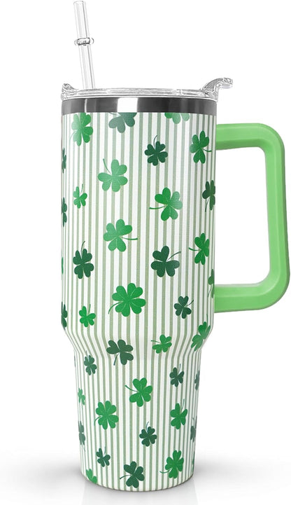 Ceovfoi 40 oz Pickleball Coffee Mug Vacuum Insulated Travel Tumbler with Handle, Lid & Straw - Perfect Pickleball Gifts for Players, Coaches, Lovers | Pickleball Accessories