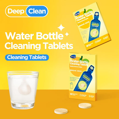 Water Bottle Cleaning Tablets, 18 Pack Bottle Clean Tablet Hydration Bladder Cleansing Tablets for Hydration Bladder, Water Bottle, Individually Packed, Apple Flavor