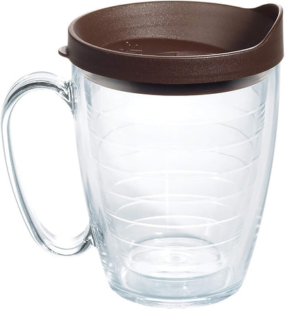Tervis Clear & Colorful Lidded Made in USA Double Walled Insulated Tumbler Travel Cup Keeps Drinks Cold & Hot, 24oz, Black Lid, 1 Count (Pack of 1)