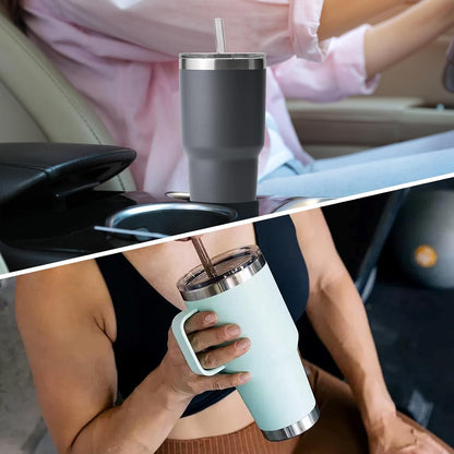 30 oz Tumbler Lid with Straw for YETI, 2 Pack Replacement Cover for Rambler 26 oz Cup, 30 oz Tumbler, 35 oz Straw Mug, Spill Proof Top with Brush, Dishwasher-Safe and Shatter-proof