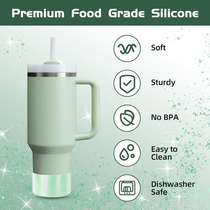 Glossy Gradient Silicone Boot, Compatible with Stanley H2.0 20-40oz & IceFlow 20-30oz, Chameleon Metallic Shimmer Cup Sleeve Protector for Hydroflask and Bottle Bottom with 2.8-3in