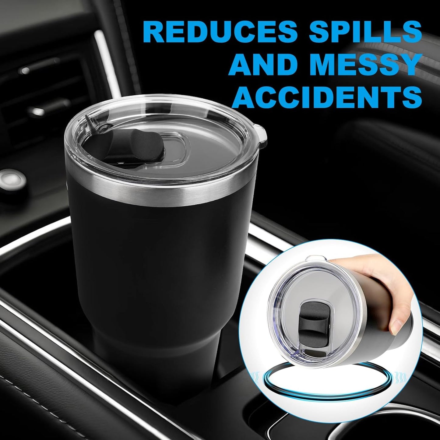 30 oz Tumbler Lid for Yeti, 3 Pcs Magnetic Replacement Lids for Yeti Rambler 30/32 oz Tumbler, 14 oz Mug 35 oz Straw Mug, Travel Spill Proof Cup Lids Covers with Magnetic Slider Switch, BPA Free