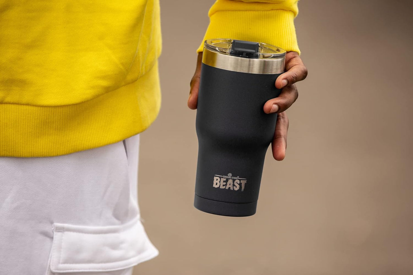 Beast 10 oz Tumbler Stainless Steel Vacuum Insulated Coffee Ice Cup Double Wall Travel Flask (Arctic White)