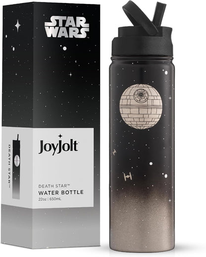 JoyJolt Triple Insulated Water Bottle with Straw Lid AND Flip Lid! 22oz Water Bottle, 12 Hour Hot/Cold Vacuum Insulated Stainless Steel Water Bottle. BPA-Free Leakproof Water Bottles - Thermos Bottle