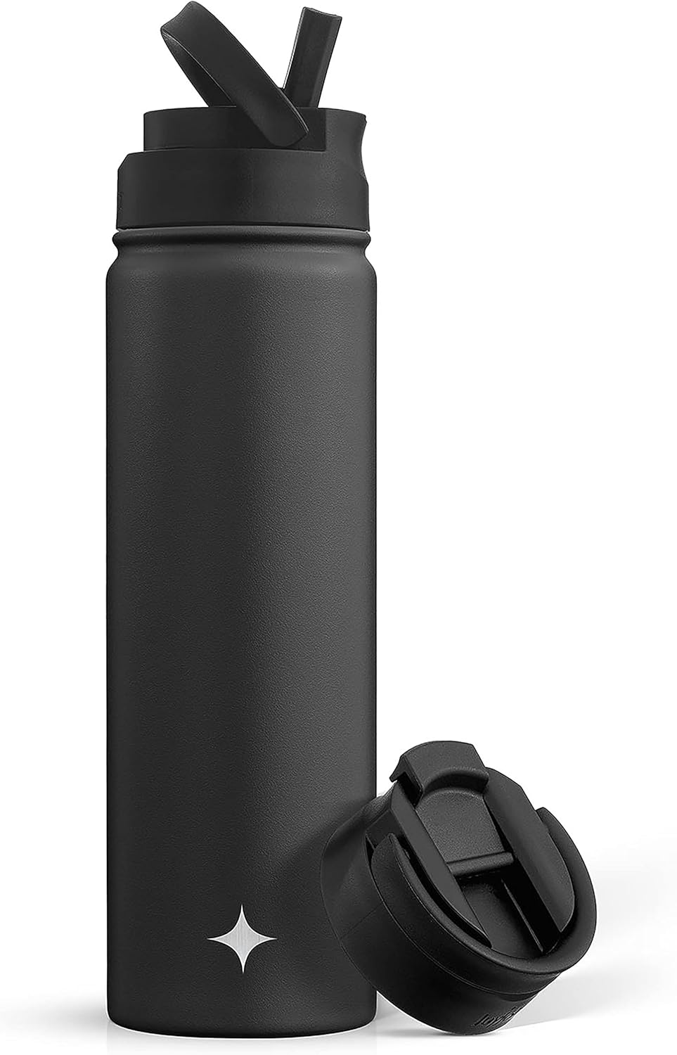 JoyJolt Triple Insulated Water Bottle with Straw Lid AND Flip Lid! 22oz Water Bottle, 12 Hour Hot/Cold Vacuum Insulated Stainless Steel Water Bottle. BPA-Free Leakproof Water Bottles - Thermos Bottle