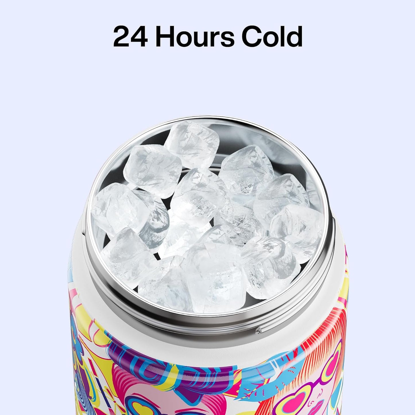 ENCOOL Insulated Water Bottle with Straw Stainless Steel Water Bottle, Leak-Proof, BPA-Free, Double Wall Vacuum Keeps Cold for 24 Hours for Sports, Travel, School (26 oz, Cotton Candy) - Colors A