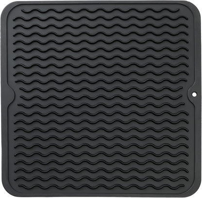 MicoYang Silicone Dish Drying Mat for Multiple Usage,Easy clean,Eco-friendly,Heat-resistant Silicone Mat for Kitchen Counter,Sink,Bar,Bottle,or Cup Green M 17 inches x 6 inches