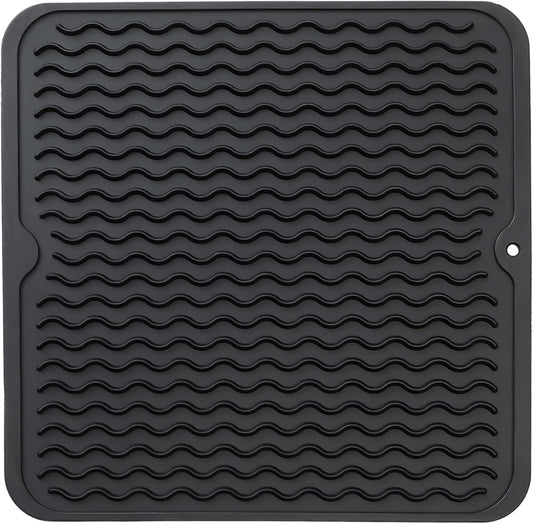 MicoYang Silicone Dish Drying Mat for Multiple Usage,Easy clean,Eco-friendly,Heat-resistant Silicone Mat for Kitchen Counter,Sink,Bar,Bottle,or Cup Green M 17 inches x 6 inches
