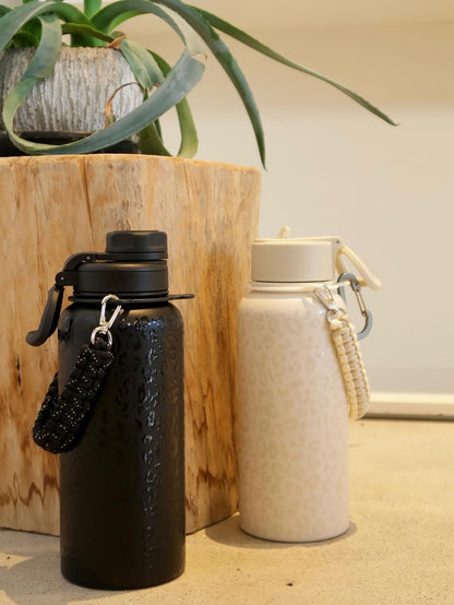 KXIAOCHEN Insulated Water Bottle With Strap, Cold For 48 Hrs Leak Proof, Triple Wall Stainless Steel Sports Water Bottle With Straw And Spout Lid For Gym Hiking Travel